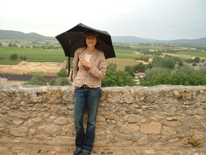 Courtney with umbrella